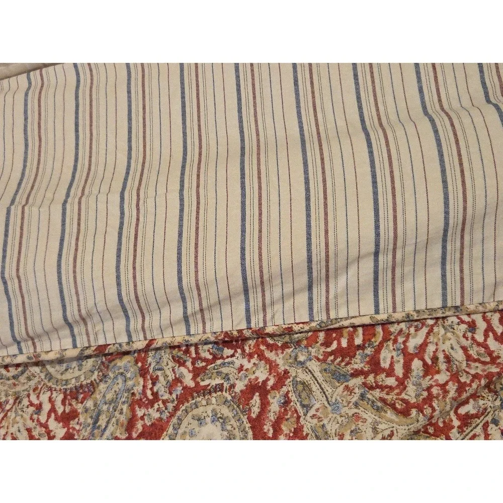 Vtg 90s Y2K Lauren Ralph Lauren LRL Heritage Paisley Striped Comforter KING